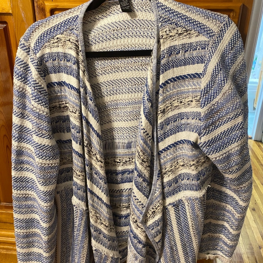 Woman's Inc size 1x blue and white tweed jacket